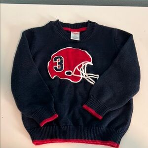 Kids Navy Blue Sweater with Red Helmet Design